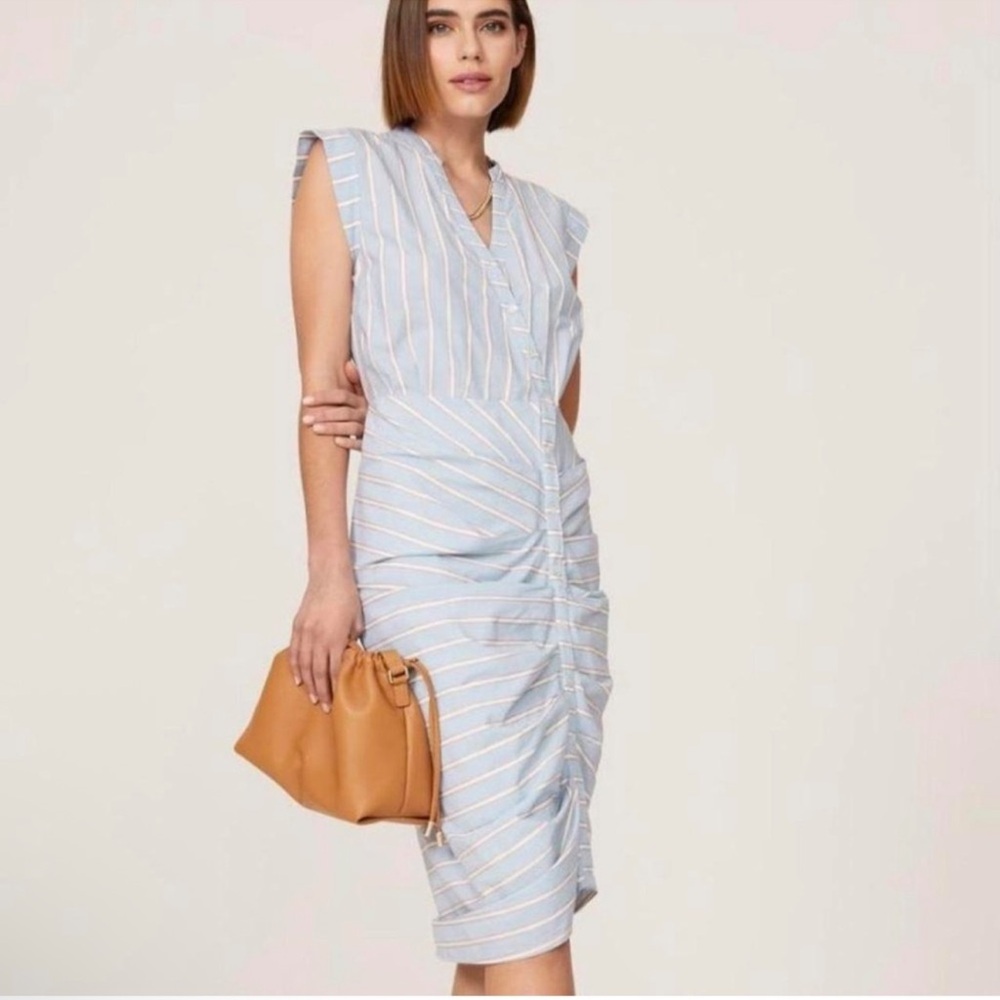 Veronica Beard Blue Cotton Shirt Dress NWT